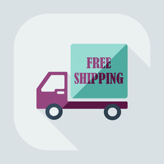 Flat modern design with shadow icons car shipping