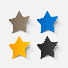 Paper clipped sticker: pentagonal star