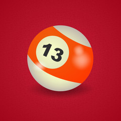 set of billiard balls, billiards, American ball number 13