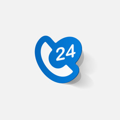 Paper clipped sticker: all-day customer support