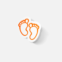 Paper clipped sticker: Footprint symbol