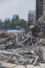 ビルの解体現場のがれき（瓦礫）
