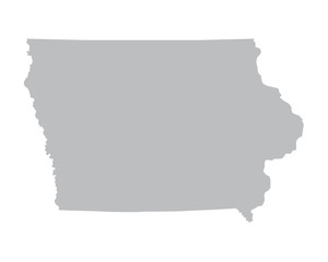 grey map of Iowa