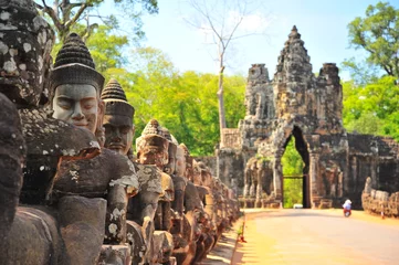Cercles muraux Monument Porte de pierre d& 39 Angkor Thom au Cambodge