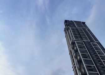 condominium with blue sky