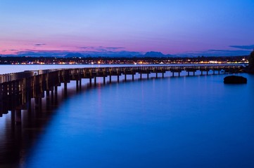 Fototapeta premium the boardwalk at dusk