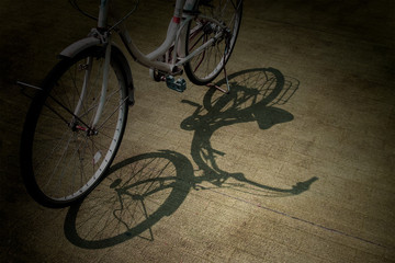Fototapeta na wymiar Vintage bicycle with shadow