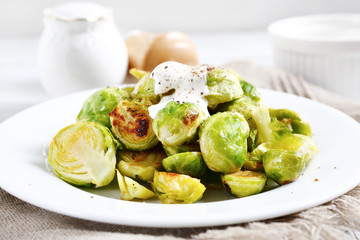 Roasted Brussels sprouts on a plate