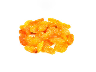 Heap of raisin on a white background