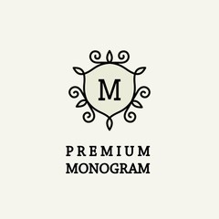 Stylish and graceful floral monogram design
