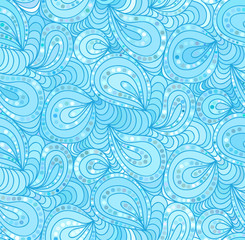 Vector seamless floral background of drawn lines