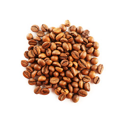 Coffee beans isolated on white