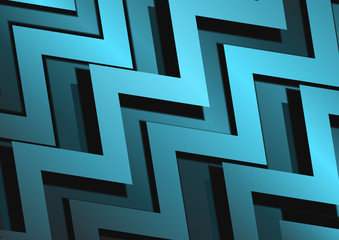 Vector : Abstract zigzag blue metal surface background