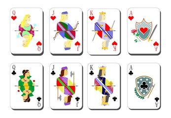 Fototapeta premium beautiful and original set of designer playing cards. 
