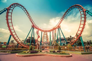 Fotobehang Amusementspark HDR-foto van een achtbaan