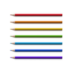 Set of Multicolored Pencils Isolated on White