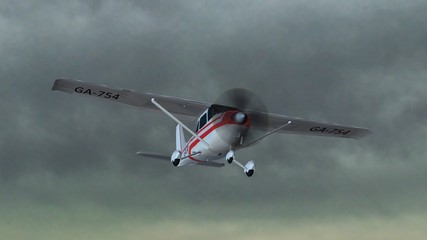 most popular single propeller light aircraft fly in thunder