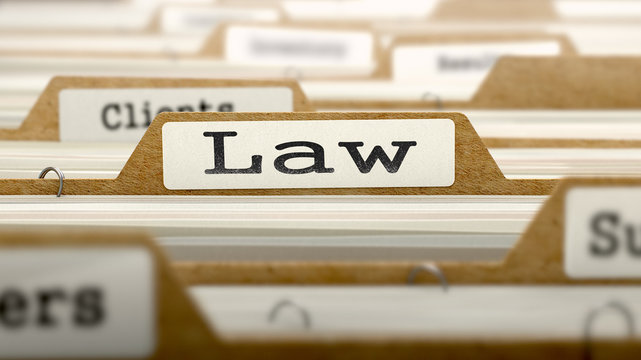 Law Concept with Word on Folder.