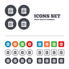 Sale bag tag icons. Discount symbols.