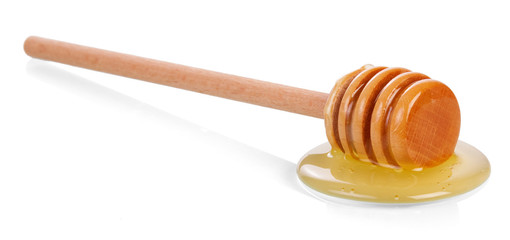 Honey on wooden dipper