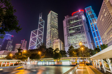 Fototapeta premium Hong Kong Business District at Night
