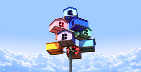 Colorful nesting boxes