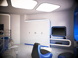 3d illustration of children's outer space theme