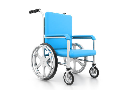Wheelchair on white background