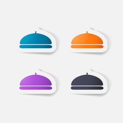  Paper clipped sticker Isolated illustration icon