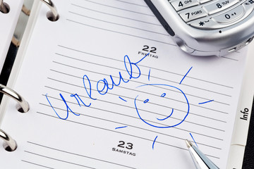 Eintrag im Kalender: Urlaub