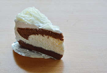 white chocolate cake on the foil