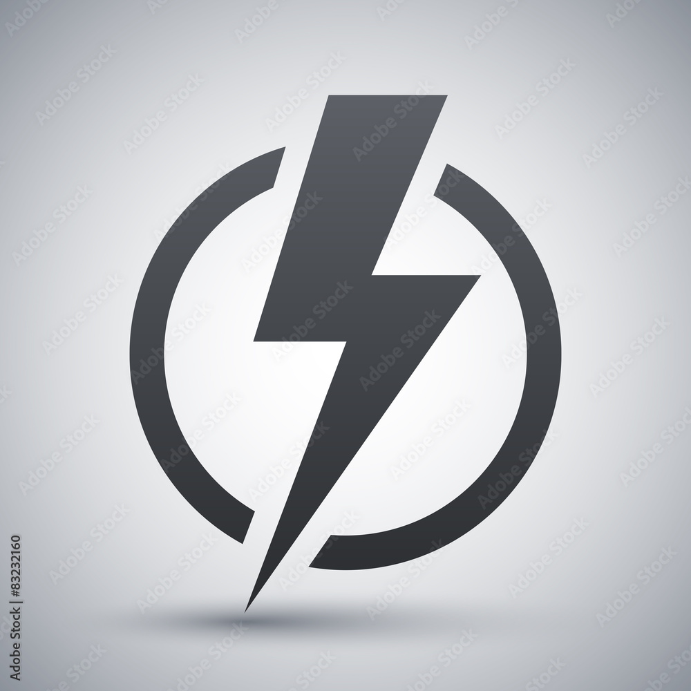 Wall mural lightning bolt icon, vector