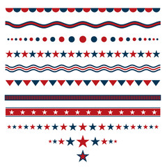 Red and blue dividers for patriotic designs