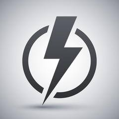 Lightning bolt icon, vector