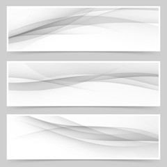 Grey soft line web header collection