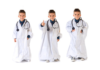 Kid dressed as doctor