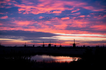 Windmills in Kinderdijk, Netherlands