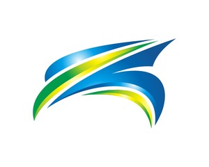 abstract color 3D falcon logo