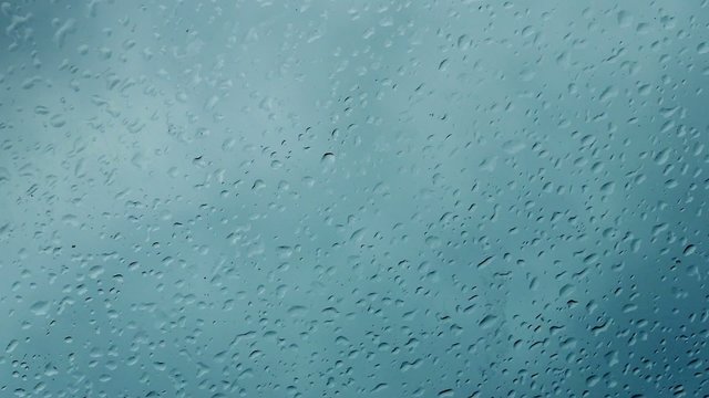 Rain Builds Up On Window Timelapse