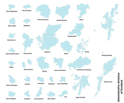 Karten von schottischen Gebieten