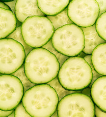 Sliced cucumber background close up