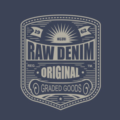 Vintage denim typography, t-shirt graphics, 