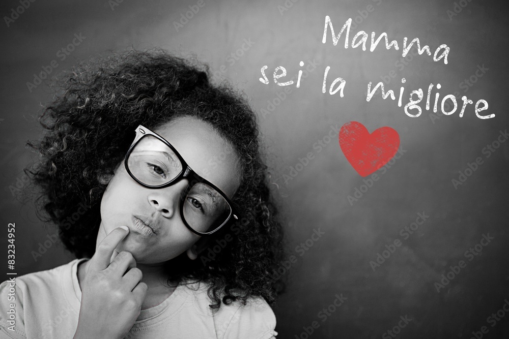 Poster composite image of schoolchild with blackboard