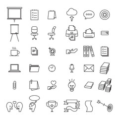 Fototapeta premium set of office line icons