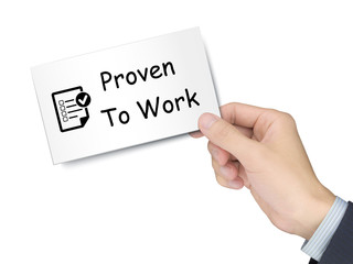 proven to work card in hand