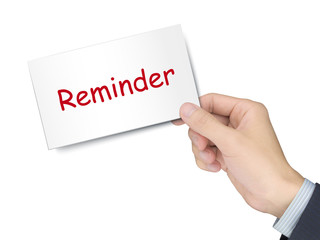 reminder card in hand