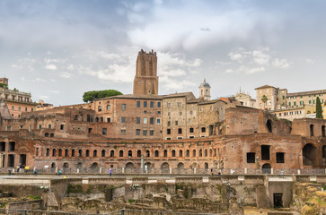 Obraz premium A panoramic view on Trajan's Market, a part of the imperial foru