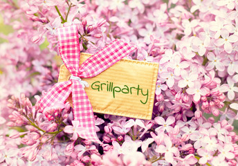 bautiful blossom flower greeting card background - barbecue