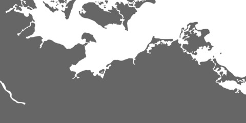 Ostseeküste - Karte in Grau