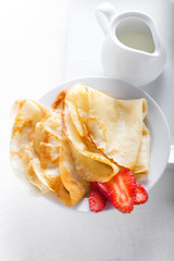 Crepes with strawberries